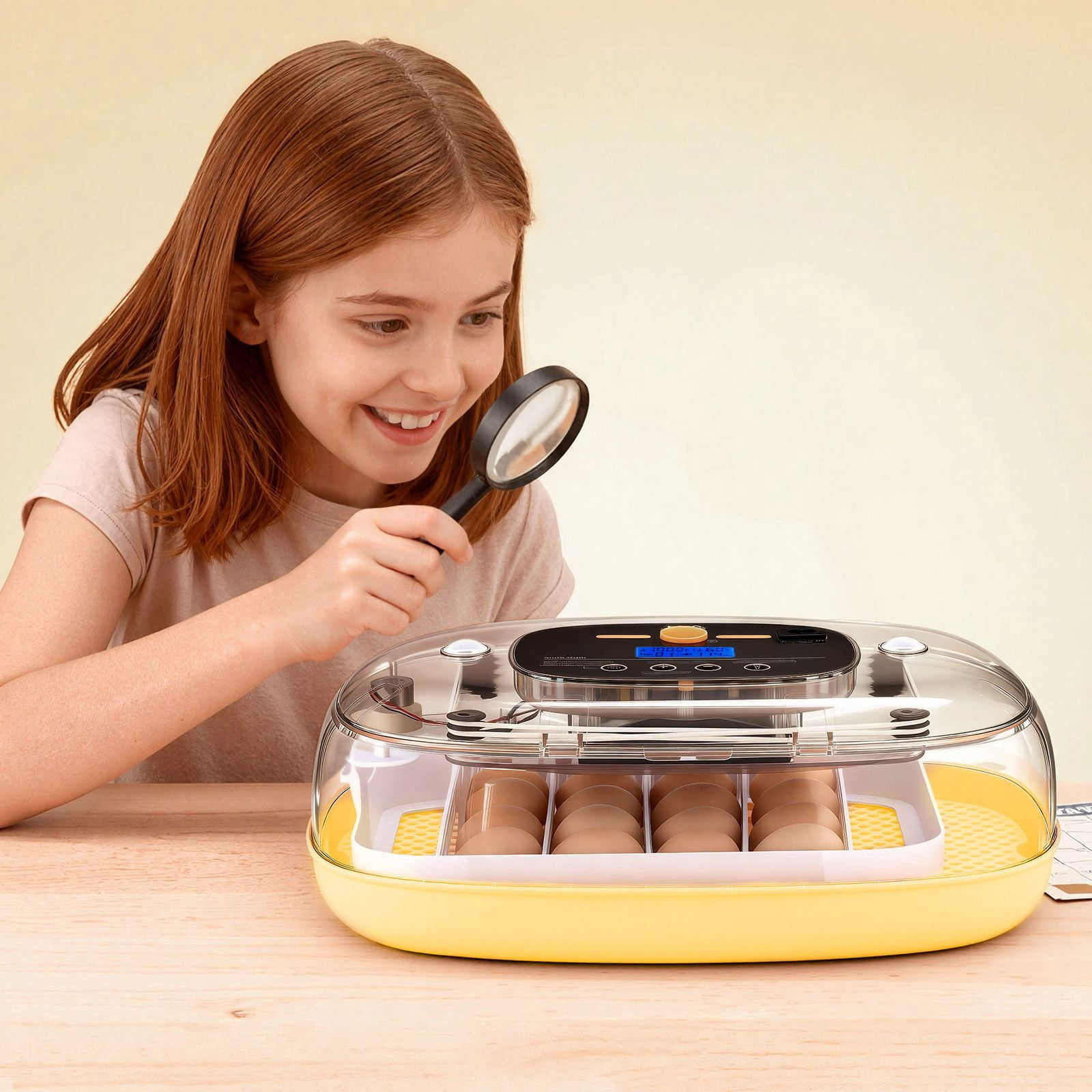 Egg Incubator 24 Eggs Automatic Turner with LED Candler for Hatching Chicks Ducks Quail
