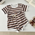 thumbnail image 2 of Toddler Boy Summer 2-Piece Clothes Sets Short Sleeve Tshirt & Shorts Casual Vacation Beach Outfits 6-12 Months 12-24 Months 2t 3t 4t 5t 6t 7t 8t 9t Children 6-7 Years, 2 of 7