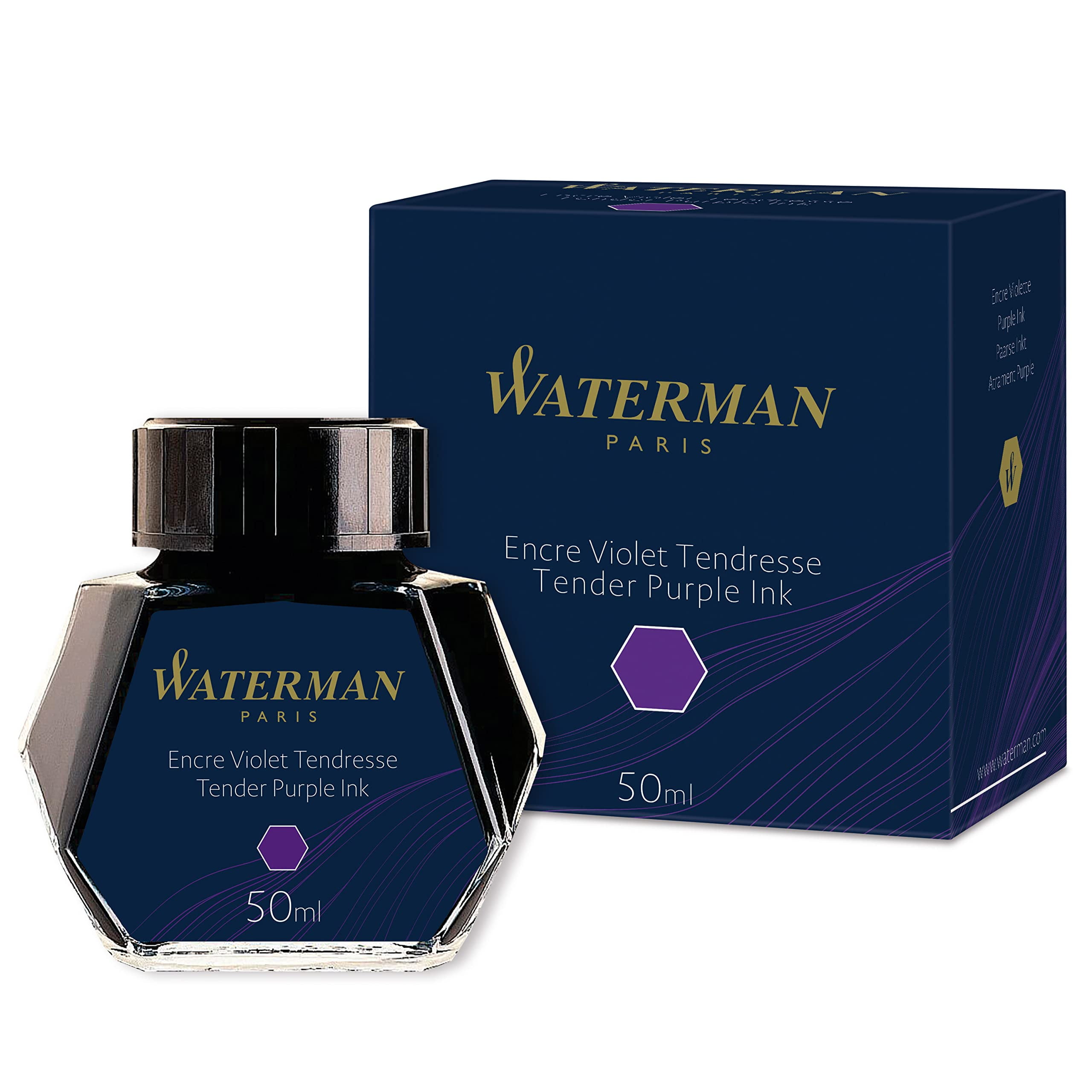 Waterman Fountain Pen Ink - Tender Purple - 50ml Bottle