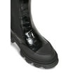 thumbnail image 4 of Ganni Women's Black Crocodile-Effect Leather Ankle Boots Black Sizes IT 34-50 2/3, 4 of 4