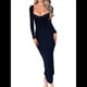 thumbnail image 2 of Vestidos Largos Casuales Básicos Elegantes de Otoño con Cuello Cuadrado y Larga para Mujer Negro L, 2 of 7