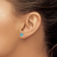 thumbnail image 5 of Auriga Mother's Day Gift 14K White Gold Princess-cut Blue Topaz Stud Earrings for Women, 5 of 6