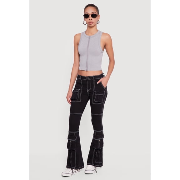 Women's Flare Leg Cargo Jeans