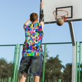 thumbnail image 5 of Naloa Colorful Tie Dye Stained Glass 2 Basketball Jersey Reversible Men's Mesh Athletic Sports Shirts Training Practice S-4XLMedium, 5 of 6
