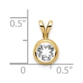 thumbnail image 4 of 14K Yellow Gold Charm Pendant Cubic Zirconia CZ Round 11 mm 7, 4 of 4