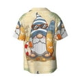 thumbnail image 2 of KLL Hello Summer Cute Gnome Print Men's Shirt Short Sleeve Button Down Summer Cuba Beach Shirts- 4X-Large, 2 of 7
