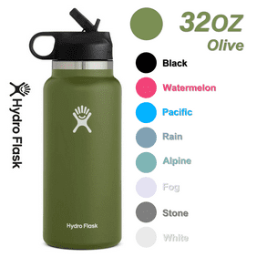 Hydro Flask 32OZ Wide Mouth 2.0 Water Bottle, Straw Lid, Multiple Colors - Olive, New Design