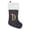 D, variant on Clode Christmas Stocking with White Plush Velvet Grey Fabric Letter Design Christmas Ornament Cute Hanging Decoration for Xmas Tree Festive Bag for Holiday Gnome Beards for Crafts