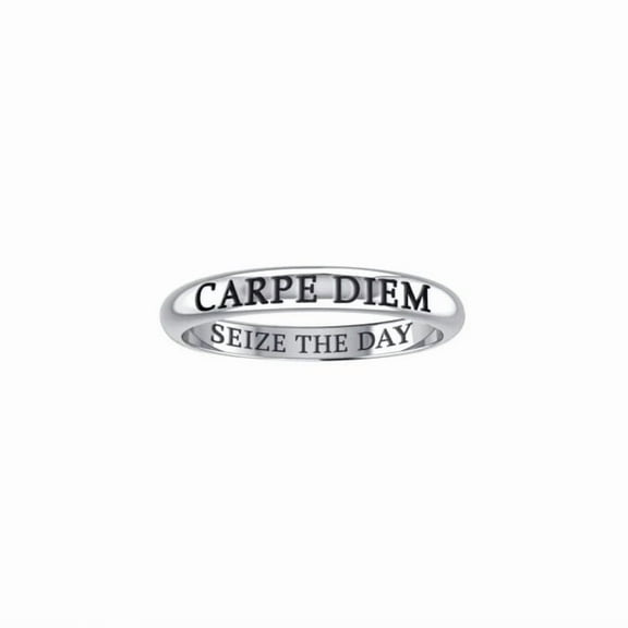 Carpe Diem Seize the Day 925 Sterling Silver Ring Fine Inspirational Jewelry