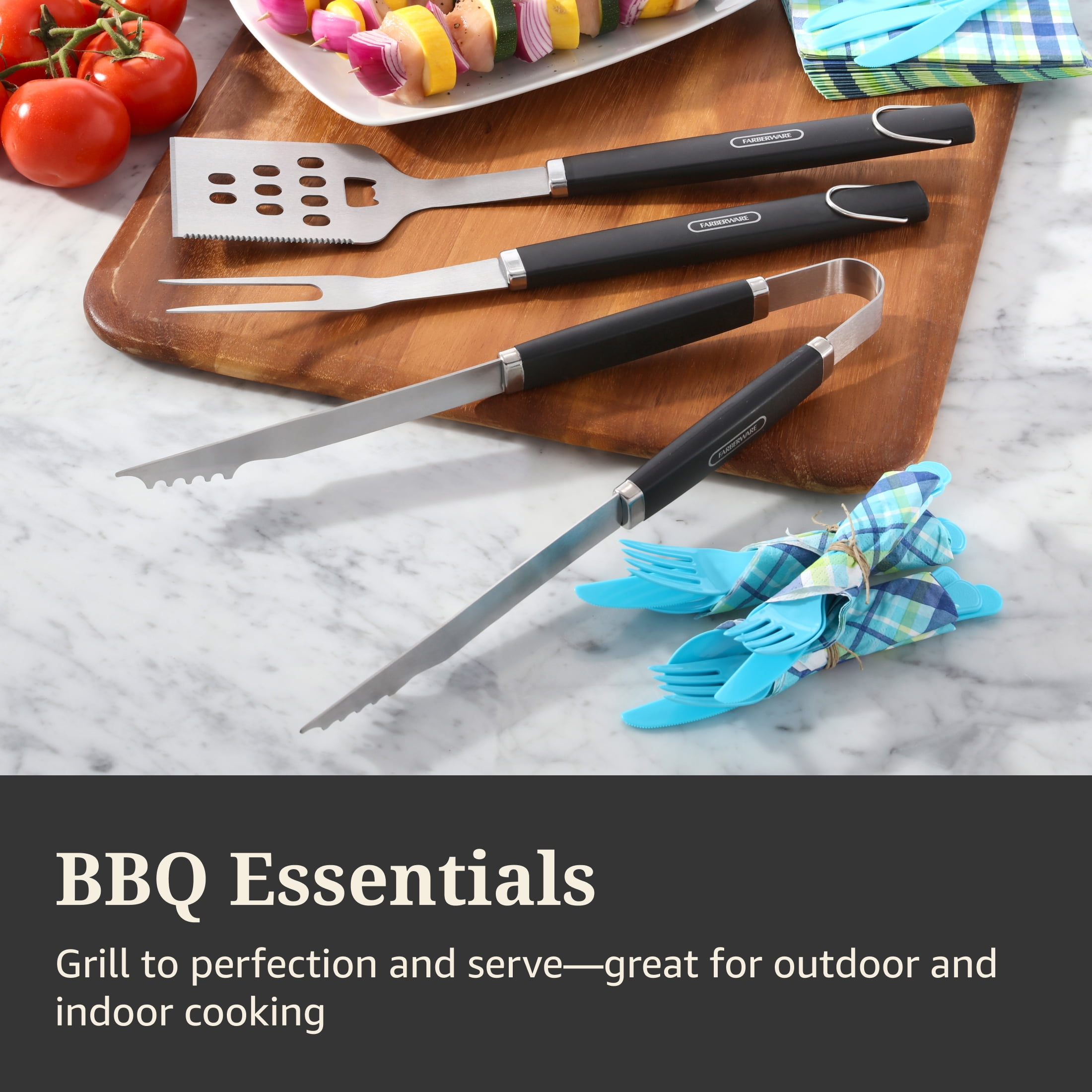 Farberware Professional Stainless Steel BBQ Grill Set, 3-Pieces