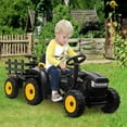 thumbnail image 5 of TOBBI 12V Electric Battery-Powered Ride On Toy Tractor Trailer, Black, 5 of 11