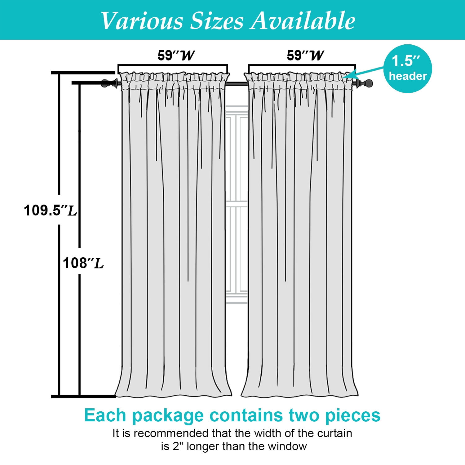 Patin Cream Sheer Curtains for Living Room 108 Inches Long 2 Pcs, Solid Color Voile Lightweight Bedroom Curtains for Dining Room, Rod Pockets Home Decor Farmhouse Drapes, Each Panel 59" W x 108" L