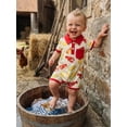 thumbnail image 3 of BemeyourBBs Newborn Baby Boys Crawfish Outfits Lobster Romper Short Sleeve Button Down Collar Crayfish Food Print Jumpsuit Cute Infant Summer Clothes, 3 of 9