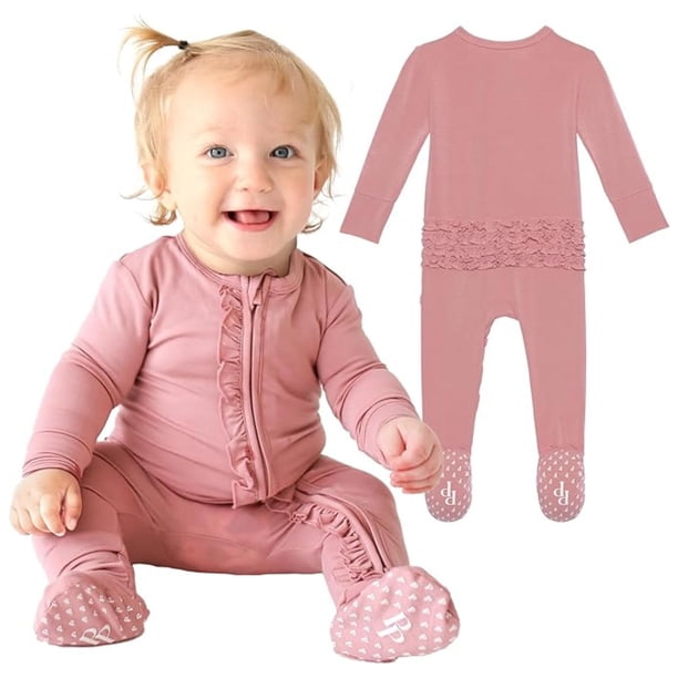 Pijama elegante de bambú viscoso con forma de cacahuete para bebés, de 6 a 9 meses