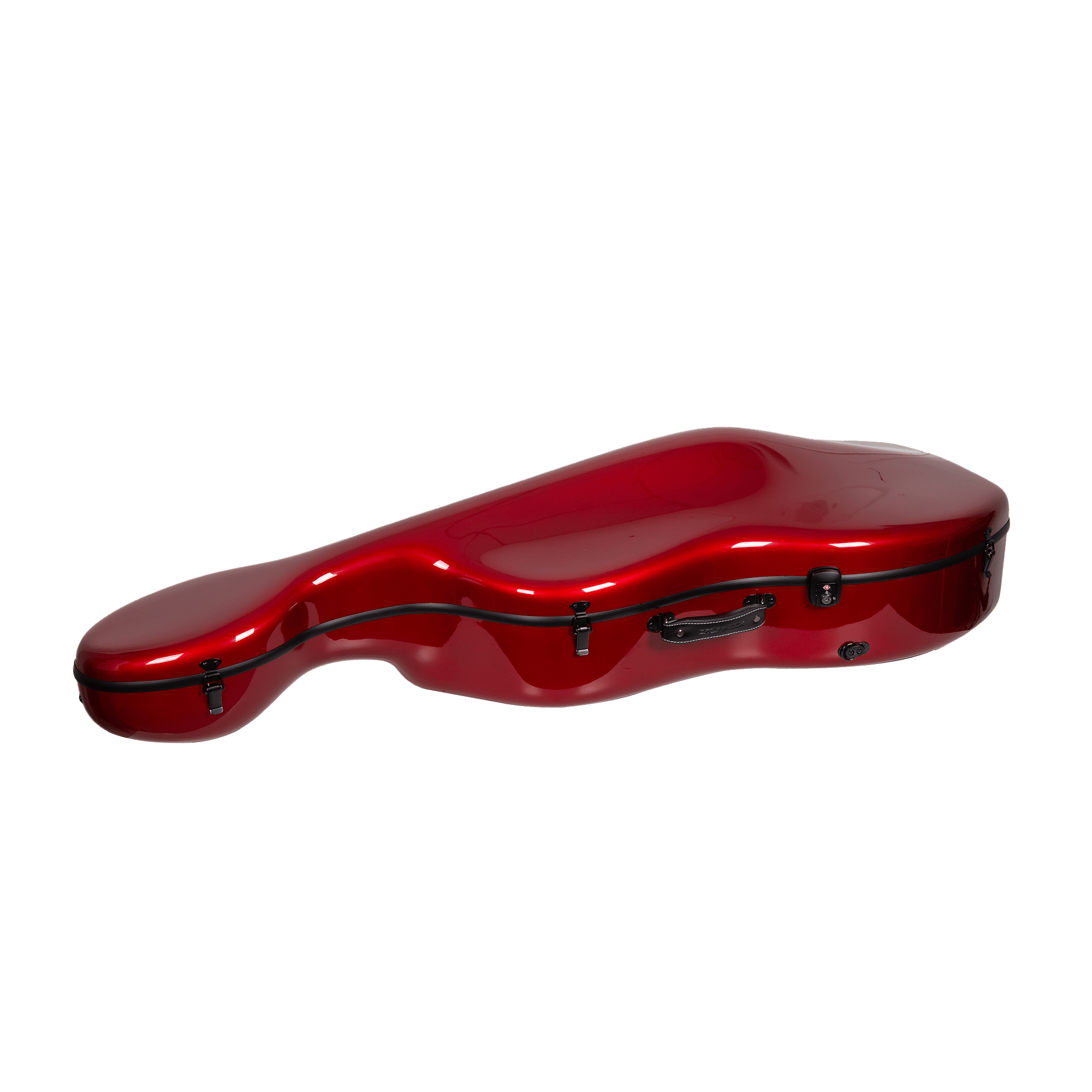 Crossrock Ultra Carbon Fiber Case fits 4/4 Full Size Cello, Super lightweight as 6 lb, with Protective Cover, TSA Lock -Pearlescent Red
