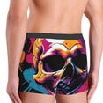 thumbnail image 6 of Salouo Colorful Skull Print Men's Boxer Briefs,Breathable Underwear Elastic Waistband Briefs for Men -X-Large, 6 of 8