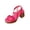 A Hot Pink, variant on Sandals Women Sandals Women Dressy Women's Fashionable Casual Spring And Summer Versatile Plus Size Solid Color Open Toe Elastic High-Heeled Sandals Purple 40