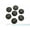 Black Polka Dots, variant on U8MO 50 Mixed Color Flatback Fabric Covered Round Buttons 12mm Cabochons Various-Flower Style