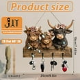 thumbnail image 3 of Highland Cow Ornaments Key Holder for Wall Mount 2D Animal Wooden Towel Key Hooks Coat Hanger with 4 Hooks Cow Wall Decorative Rack for Entryway Hallway Farmhouse, 3 of 7