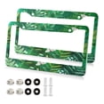 thumbnail image 2 of 2-Pack Aluminum License Plate Frame with 2 Holes for GM License Plate Cover with Free Screws Ferns and Moths, 2 of 8