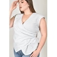 thumbnail image 4 of Blusa cruzada texturizada Roman Fashion /Tallas Extras, 1917 (Azul cielo) azul cielo 42, 4 of 7