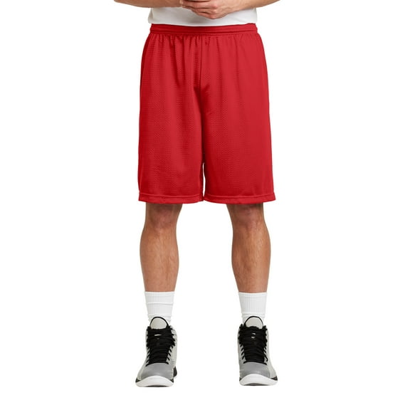 Sport-Tek Long Classic Mesh Short (ST515) True Red, XS