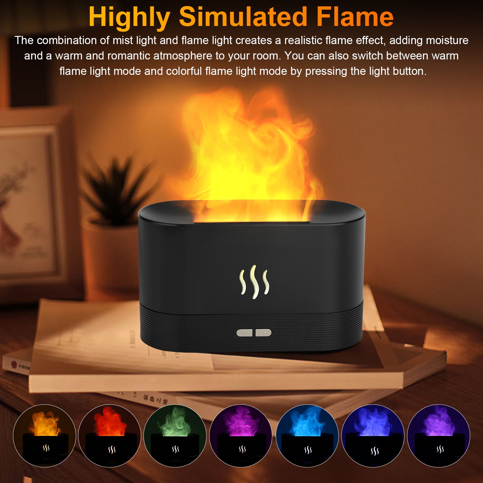 WWW_AROMADIFFUSER_HALF × 2 WHAT WE WANT Amazon.com: Colorful Flame Air Aroma Diffuser Humidifier