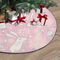 thumbnail image 3 of FMSHPON Rabbits ButterfliesFlowers Xmas Christmas Tree Skirt Stand Mat for Holiday Party Decoration Indoor Outdoor 36 inches, 3 of 3
