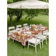 thumbnail image 2 of Rectangle Outdoor Tablecloth With Umbrella Hole And Zipper– Vintage Christmas Gingerbread Man Waterproof Patio Table Cover for Party, Picnic, Backyard, 60"x84" , Beige Red Plaid, 2 of 8