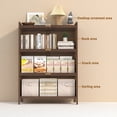thumbnail image 5 of Storage Cabinet, Flip Door Cabinet, 3-Door Metal Cabinet with Ample Storage Space for Bedroom, Office, or Living Room, Walnut Finish, 5 of 11