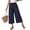 Navy, variant on Only Moment Striped Pants Polyester,Cotton High Waist Trousers with Pockets Casual Lounge Beige,L