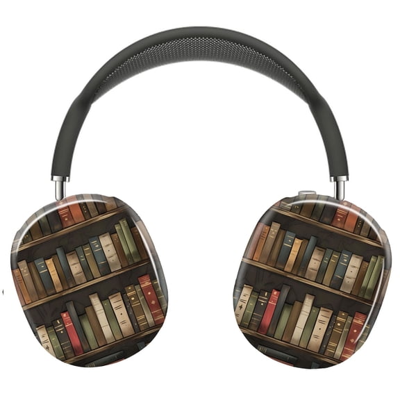 Protective Cover for AirPods Max Vintage Library Bookshelf=10 Headphones Aesthetic Print Snap On Cases