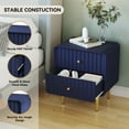 thumbnail image 6 of CBJCBJ Modern Bedroom Nightstand Set of 2, 20-Inch Wood Bedside Table with 2 Drawers and Gold Handles, BLUE, 6 of 6
