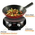 thumbnail image 2 of Nuwave Mosaic Induction Wok, Precise Temp Controls 100°F-575°F in 5°F, Wok Hei, 3 Wattage 600, 900 & 1500, Authentic 14-inch Carbon Steel Wok & Cookbook Included, 2 of 12
