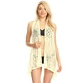 thumbnail image 3 of Cardigan Sans Manches Ouvert en Crochet pour Femmes, 3 of 5