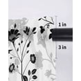 thumbnail image 6 of Vintage Flowers Sheer Kitchen Tier Curtains 24 Inch length,Rod Pocket Half Curtains Short Drapes,Black White Farmhouse Floral Plants Light Filtering Small Window Treatments 2 Pcs 27.5"W x 24"L, 6 of 7