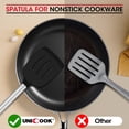 thumbnail image 3 of Unicook 2 Pack Silicone Spatula Turners, Non Stick Solid & Slotted Cooking Spatula Set, Kitchen Cooking Utensils, Black, 3 of 9