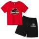 thumbnail image 4 of Camiseta con estampado de dinosaurio de Jurassic Park, trajes de verano para niños, camisetas de manga corta y pantalones cortos con estampado de dibujos animados, 4 of 5