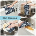 thumbnail image 2 of 6 Pack Kitchen Dish Towels, 11 Inch x 11 Inch Reusable Cleaning Cloths for Washing Dishes Dish Cloths for Drying Dishes Digital Waves Pattern, 2 of 9