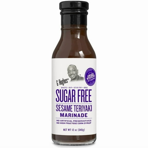 G Hughes Sugar Free Sesame Teriyaki Marinade, 12 oz, Pack of 4