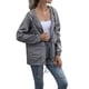 thumbnail image 4 of Sonducket Chubasquero ligero para mujer, impermeable, con capucha, cortavientos para exteriores, plegable, para senderismo, Camping, trajes para mujer Prendas para la parte del cuerpo Gris oscuro S, 4 of 6