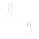 thumbnail image 4 of Jumpingount Pendientes Largo Borla Zircon Personalidad Oreja Cuelga Boda Decoración Mujer Oro Oro 2piezas, 4 of 6