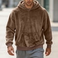 thumbnail image 2 of Frnrwgo Men's Hoodie Double-Sided Fleece Loose Fit Winter Casual Pullover with Kangaroo Pocket, 2 of 9