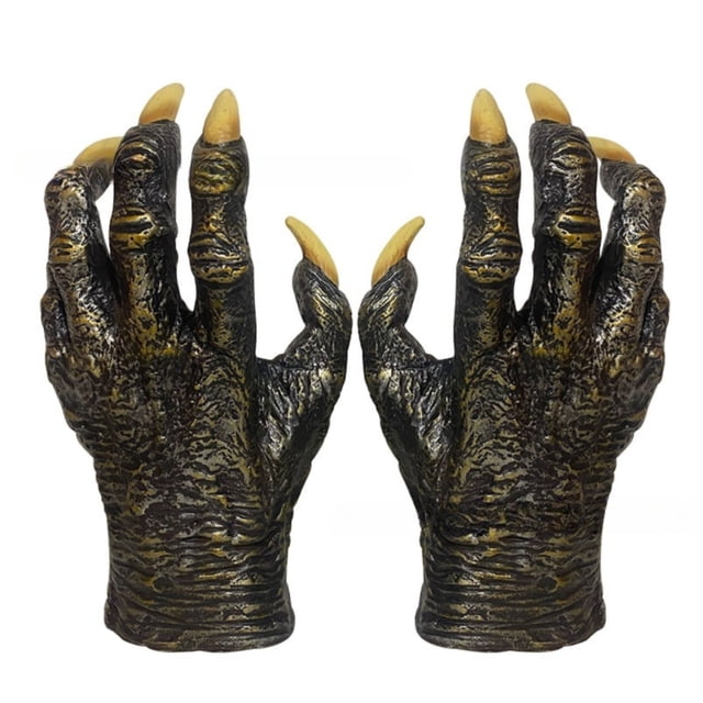 WHEANG Gloves Halloween Skeleton Gloves Werewolf Wolf Hand Gloves Wolf Gloves Halloween Gothic Cat Gloves Masquerade Devil Finger Gloves One Size Green