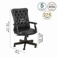 thumbnail image 5 of Bush Furniture Key West High Back Tufted Office Chair, Black Leather, 5 of 6