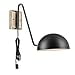 thumbnail image 3 of Globe Electric 51373 Addison 1-Light Plug-In Wall Sconce, Matte Black, 3 of 4