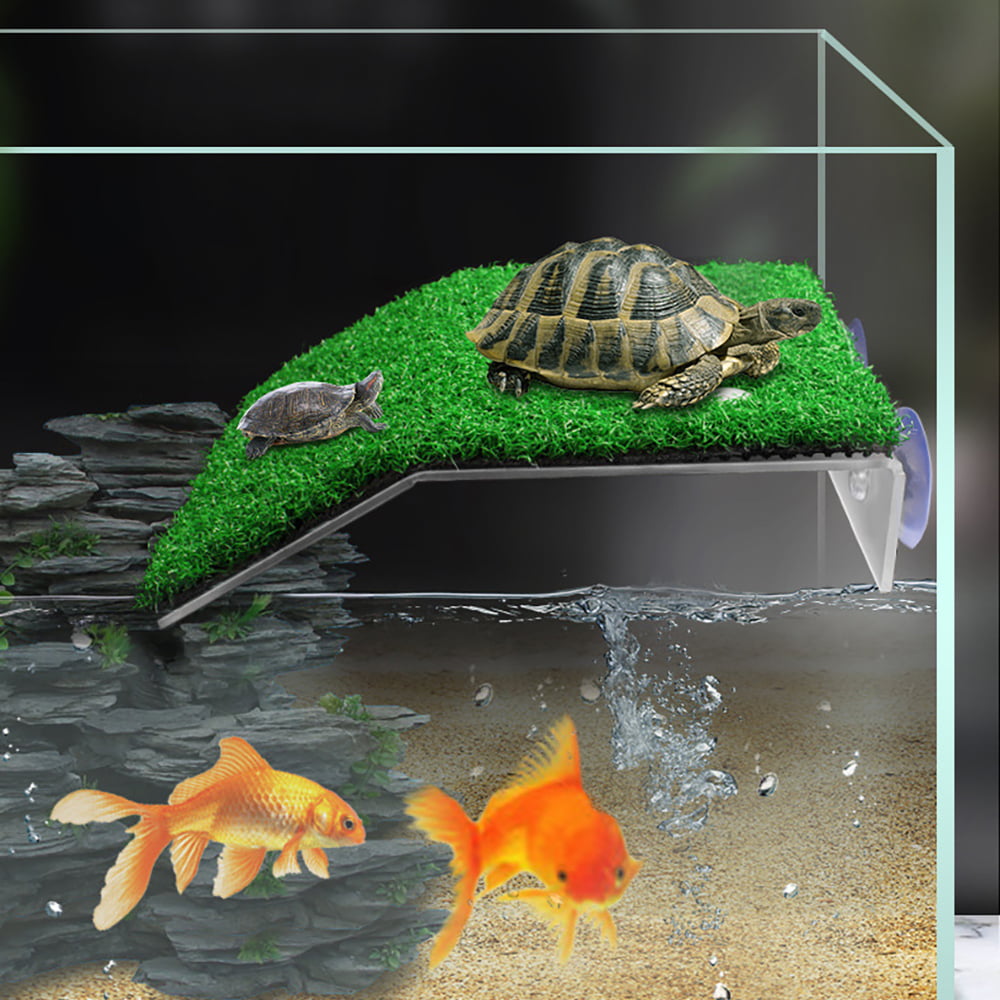 1X Turtle Pier Dock Basking Acrylic Platform Shelf Ramp Aquarium Fish Tank Decor 