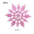 thumbnail image 2 of Copos de nieve brillantes de 10 cm, 24 piezas de decoración de copos de nieve para niños y adultos (rosa), 2 of 6