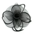 thumbnail image 1 of Fausse Plume Filet Chapeau Fascinator Arc Fleur Forme Cocktail Coiffure Ornement de Cheveux, 1 of 10
