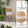 thumbnail image 4 of Outdoor Wicker Dining Chair (Set of 2)，Rattan chair with Metal Legs, Light Brown, Black, 4 of 5